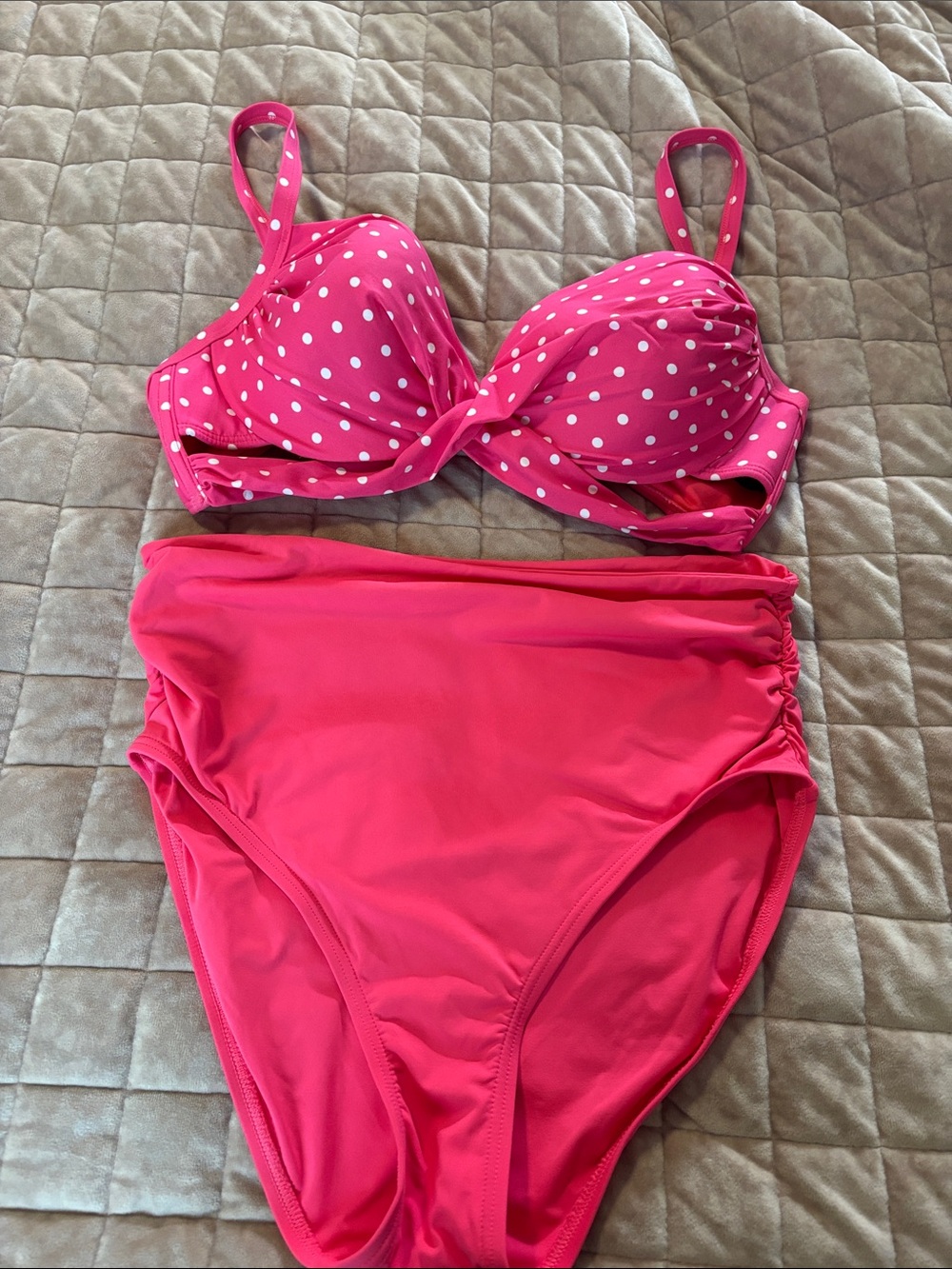 Coco Reef Pink Polka Dot Underwire Bikini Set
